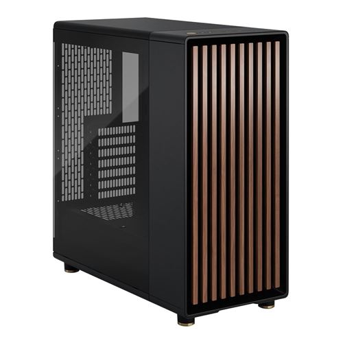 Fractal Design North Tempered Glass ATX Mid-Tower Computer Case - Black/Walnut — vista 1