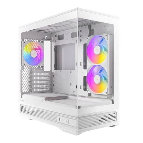 Antec C2M ARGB Tempered Glass microATX Mid-Tower Computer Case - White — vista 1