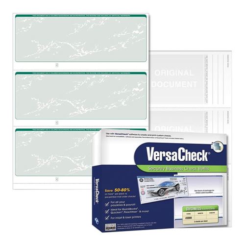 VersaCheck Refills: Form #3000 Green Prestige (PC) — vista 1