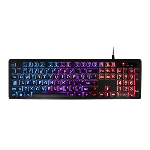 Aluratek Large Print Tri-color LED Backlight Illuminated Keyboard — vista 1