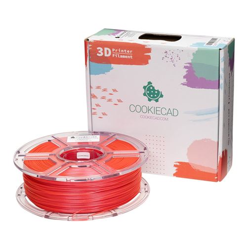 Cookiecad 1.75mm PLA 3D Printer Filament Single Color 1.0 kg (2.2 lbs.) Spool - Ruby Red E — vista 1