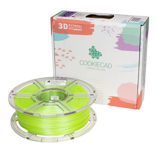 Cookiecad 1.75mm PETG 3D Printer Filament 1.0 kg (2.2 lbs.) Spool - Green Apple Elixir — vista 1