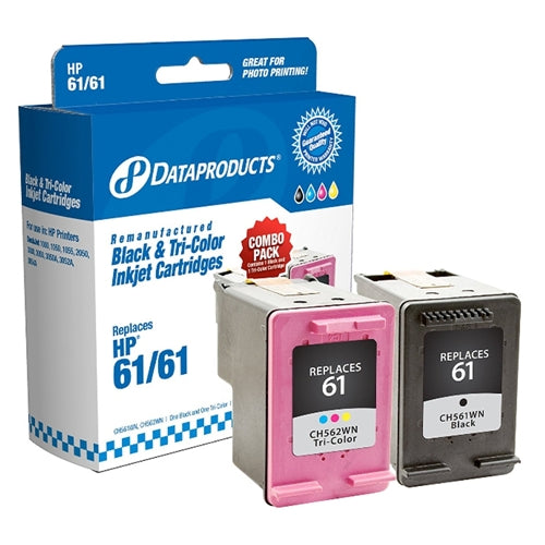 Dataproducts Remanufactured HP 61 Black / Tri-color Combo Pack
 Genuine HP refilled cartri — vista 1