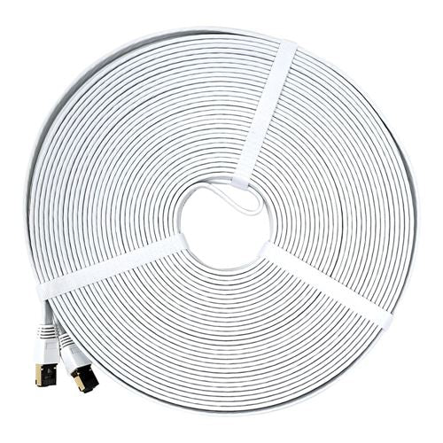 PPA 100 Ft. CAT 8 Bare Copper, 2000Mhz Flat Ethernet Cable - White — vista 1