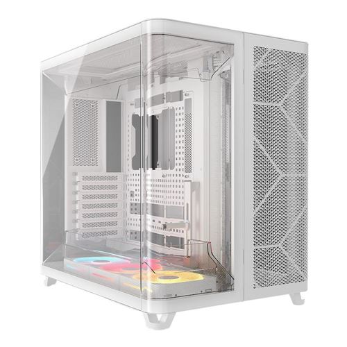 Corsair Air 5400 RS-R ARGB Panoramic Tempered Glass ATX Mid-Tower Computer Case - White — vista 1