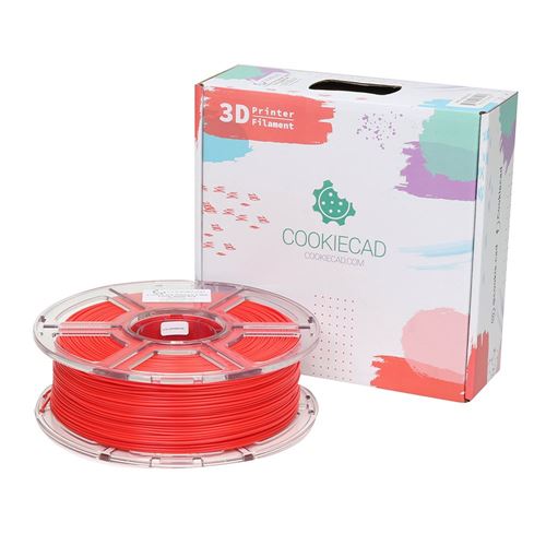 Cookiecad 1.75mm PLA 3D Printer Filament 1.0 kg (2.2 lbs.) Spool - Candy Apple Red — vista 1
