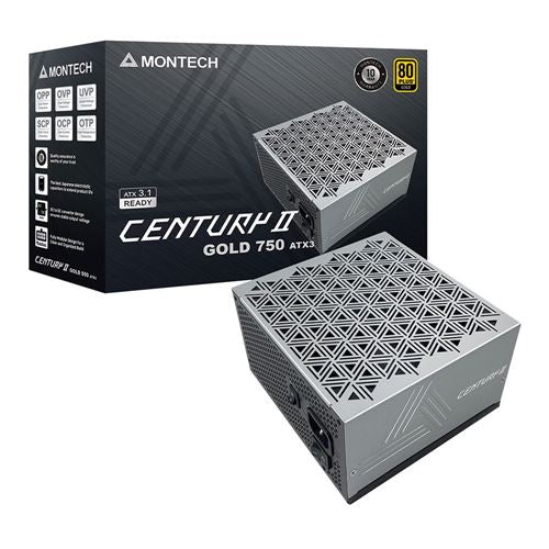 Montech CENTURY II 750 Watt 80 Plus Gold ATX Fully Modular Power Supply - ATX 3.1 Compatib — vista 1