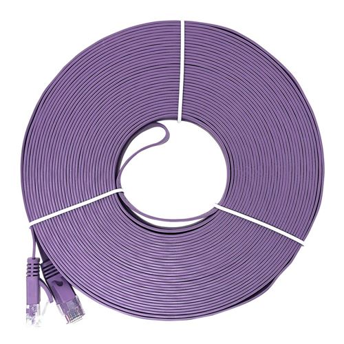 PPA 75 Ft. CAT 6 Snagless, Flat Ethernet Cable - Purple — vista 1