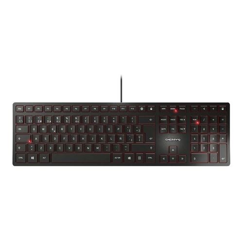 Cherry KC 6000 SLIM JK-1600EU-2 Wired Slim Keyboard - Black/Red — vista 1