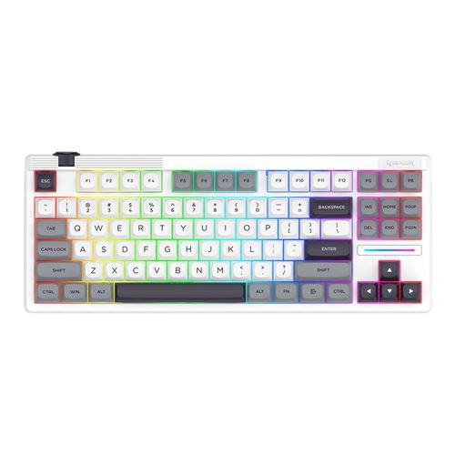 Redragon OTIIM MCK729 PRO 80% Wireless Mechanical Gaming Keyboard - White/Gray — vista 1