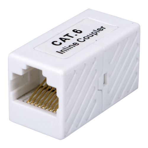 QVS CAT 6 RJ-45 Female to RJ-45 Female In-line Coupler - White — vista 1