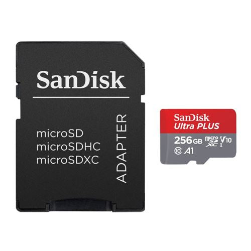 Sandisk 256GB Ultra PLUS MicroSDXC Class 10 / U1 / UHS-1 /  V10 Flash Memory Card with Ada — vista 1