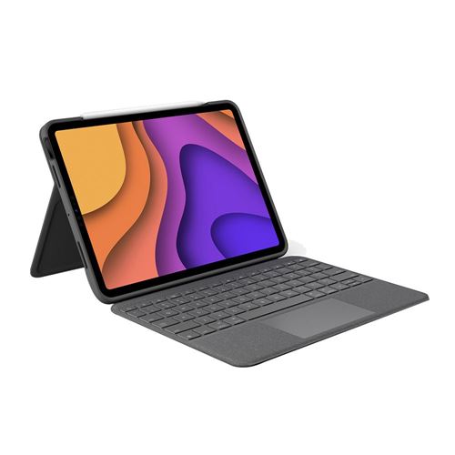 Logitech Folio Touch Keyboard Case (Gray) for iPad Air 11-inch (M2), iPad Air (4th & 5th g — vista 1