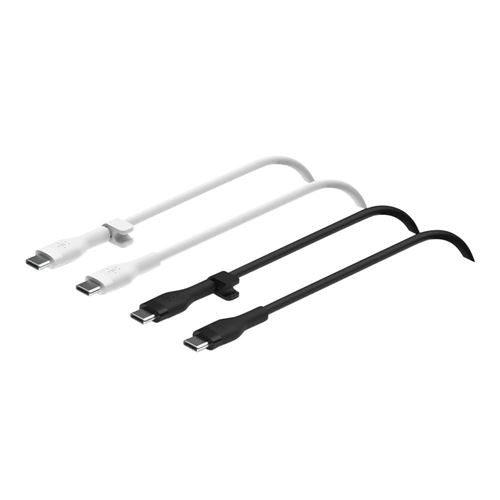 Belkin BoostCharge Flex Silicone USB Type-A to USB Type-C Cable 2 Pack - White & Black — vista 1
