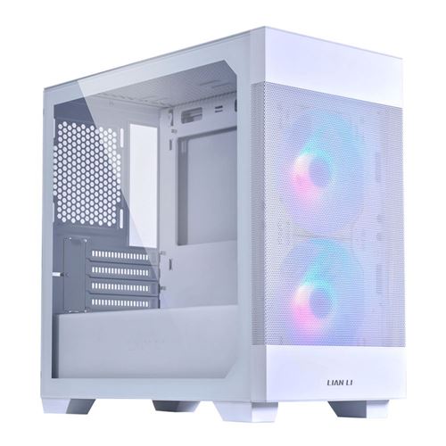 Lian Li Lancool 205M Mesh Tempered Glass microATX Mid-Tower Computer Case - White — vista 1