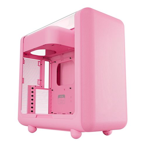 HYTE X50 Tempered Glass ATX Mid-Tower Computer Case - Pink — vista 1