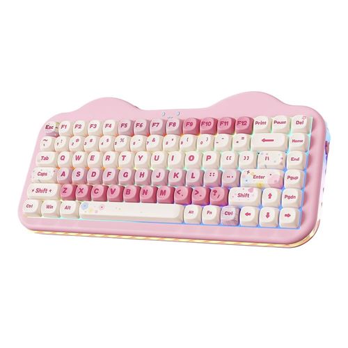 Yunzii C75 Cake Meow Wireless Mechanical Keyboard - Pink — vista 1