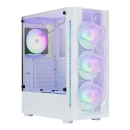 Inland X1 Tempered Glass ATX Mid-Tower Computer Case - White — vista 1