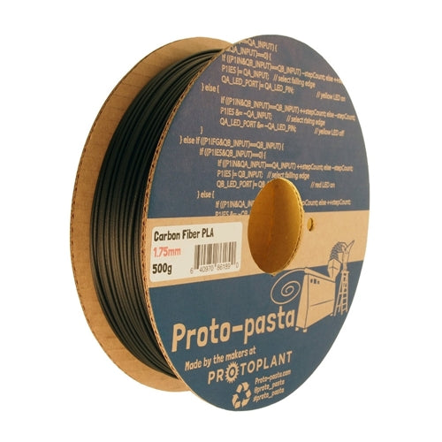 ProtoPlant Proto-Pasta 1.75mm PLA-CF 3D Printer Filament 0.5 kg (1.1 lbs.) cardboard Spool — vista 1