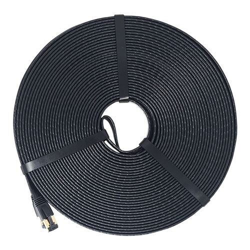 PPA 100 Ft. CAT 8 Bare Copper, 2000Mhz Flat Ethernet Cable - Black — vista 1