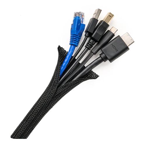 Wrap-It Mesh Cable Sleeve - 10' x 0.5" (Black) — vista 1