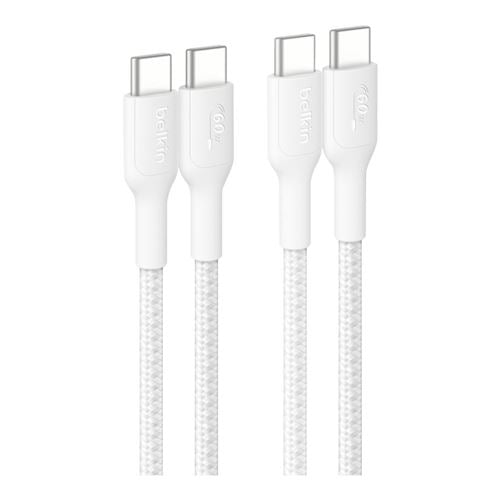 Belkin BoostCharge USB Type-C to USB Type-C 2.0 Pack of 2 Cables (White) - 2 Meter — vista 1