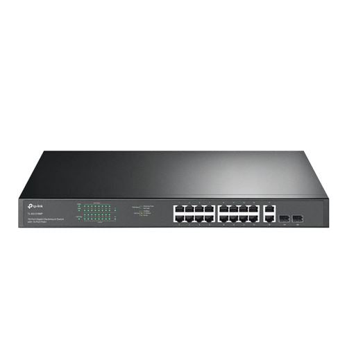 TP-LINK TL-SG1218MP 18-Port Gigabit Rackmount Switch
 16 PoE+ — vista 1