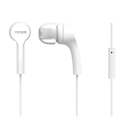 Koss KEB9iW Noise Isolating Wired Earbuds - White
 Passive Noise Cancellation;  Inline Mic — vista 1