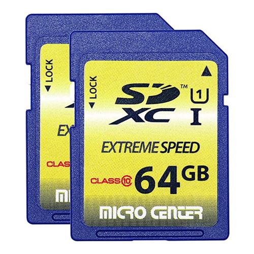 Micro Center 64GB SD Card UHS-I Class 10 SDXC Flash Memory Card - 2 Pack — vista 1