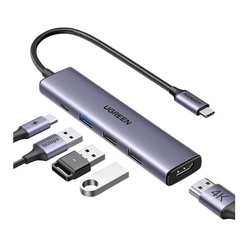 UGreen 4K HDMI + 3 USB-A PD HUB — vista 1