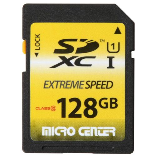 Micro Center 128GB SD Card UHS-I Class 10 SDXC Flash Memory Card — vista 1