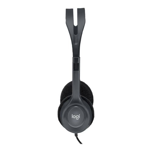 Logitech H111 Stereo Wired Headset - Gray
 Noise Cancelling Microphone;  Adjustable Headba — vista 1