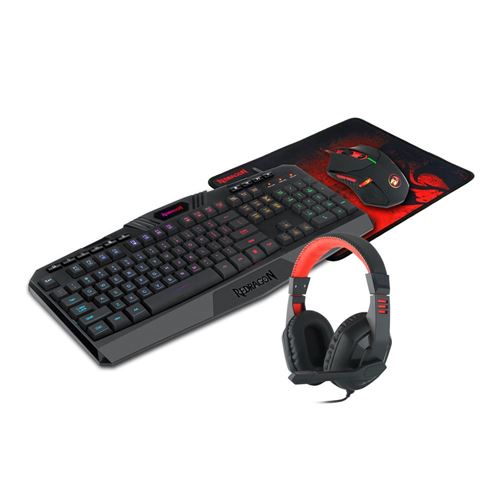 Redragon S101 Wired RGB Backlit Gaming Keyboard and Mouse, Gaming Mouse Pad, Gaming Headse — vista 1