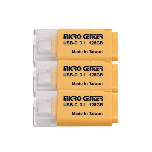 Micro Center USB-C 3.1 128GB Flash Drive 3-Pack — vista 1