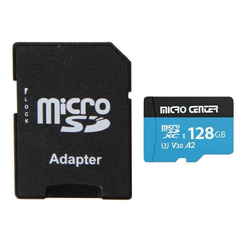Micro Center 128GB Performance microSDXC Class 10 / UHS-3 Flash Memory Card with Adapter — vista 1