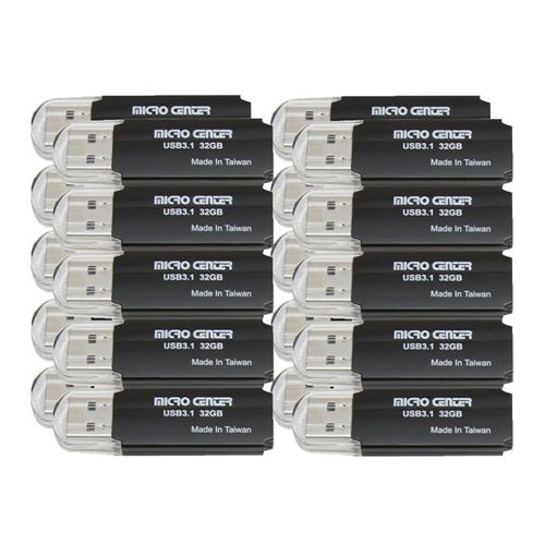 Micro Center 32GB SuperSpeed USB 3.1 (Gen 1) Flash Drive (Black) - 20 pack — vista 1