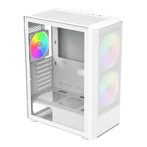 Montech X2 Plus Tempered Glass ATX Mid-Tower Computer Case - White — vista 1