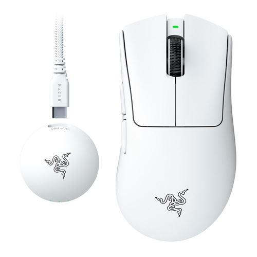 Razer DeathAdder V4 Pro Wireless Ergonomic Gaming Mouse - White — vista 1