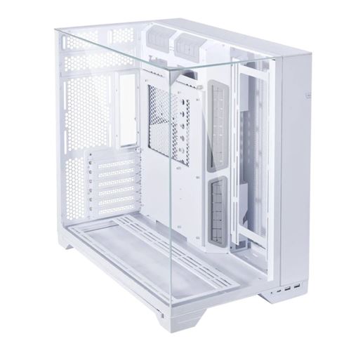 Lian Li O11 Vision-M Tempered Glass microATX Mini Tower Computer Case - White — vista 1
