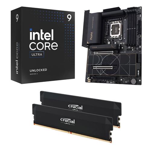 Intel Core Ultra 9 285K Plus, ASUS Z890 Creator ProArt WiFi 1851, Crucial Pro 32GB DDR5-64 — vista 1