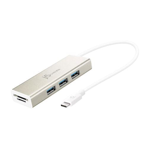 j5create JCH347 USB 3.1 (Gen 1 Type-C) 3-Port HUB with SD/MicroSD Card Reader — vista 1