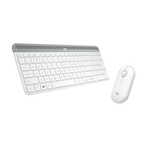 Logitech Slim Wireless Keyboard and Mouse Combo MK470 (White) — vista 1