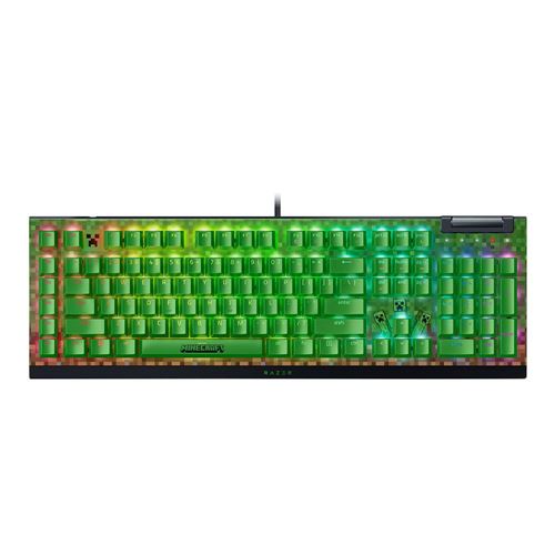 Razer BlackWidow V4 X Wired Gaming Keyboard - Minecraft Edition
 Razer Green Clicky Switch — vista 1