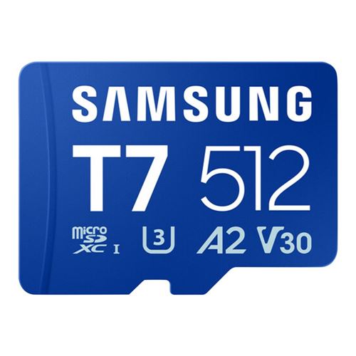 Samsung T7 512GB microSDXC Card UHS-I Flash Memory Card Class 10 U3 V30 A2 Memory Card — vista 1