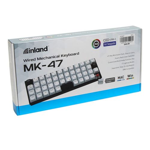 Inland 47-Keys Hot Swappable RGB Wired Mechanical Keyboard — vista 2
