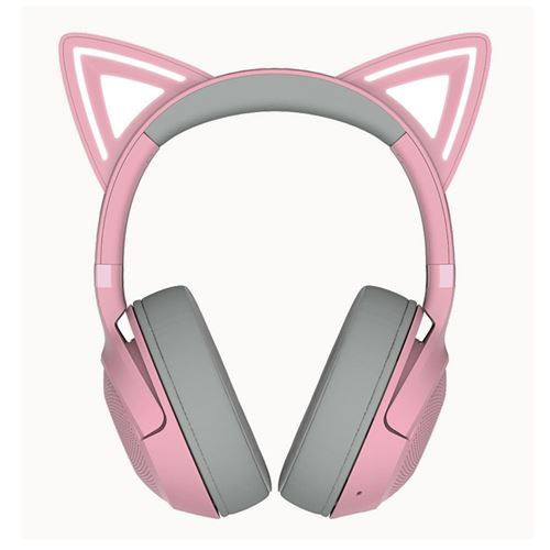 Razer Kraken Kitty V2 BT Wireless Bluetooth RGB Headset with Kitty Ears - Quartz — vista 2