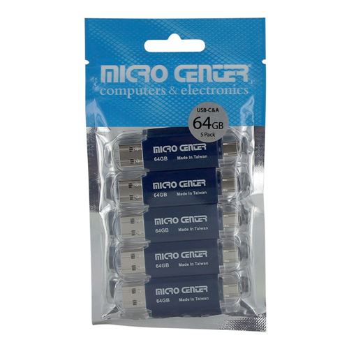 Micro Center 64GB Dual SuperSpeed USB 3.1 (Gen 1 Type-A/ Type-C) Flash Drive (Blue) - 5 Pa — vista 2
