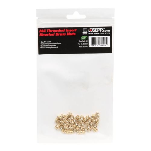 Leo Sales Ltd. M4 Threaded Insert Knurled Brass Nuts — vista 2