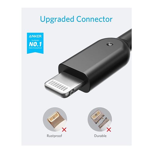 Anker Powerline II Lightning Cable - 6 ft. (Black) — vista 2