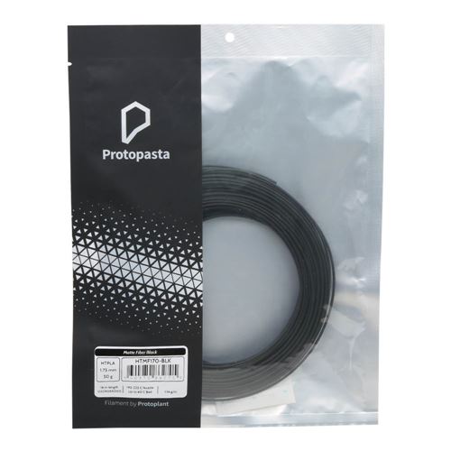 Proto-Pasta 1.75mm HTPLA Matte Fiber 3D Printer Filament 0.1 kg (0.2 lbs.) Spooless - Blac — vista 2